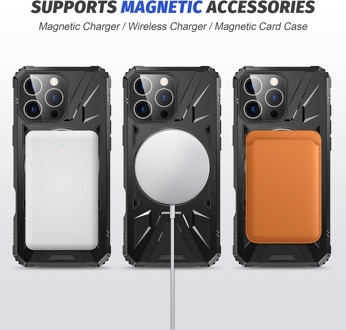 Apple iPhone 16 Pro Hoesje - Zwart - Ring Kickstand MagSafe Back Cover
