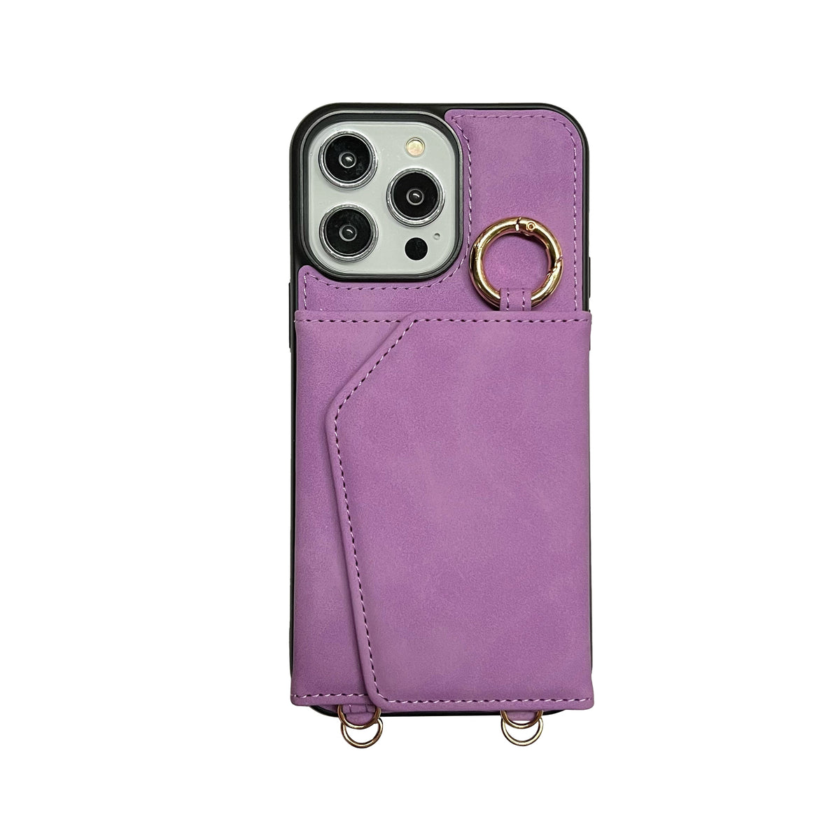 Apple iPhone 15 Pro Max Hoesje - Bright Lila - Luxe MagSafe Bookcase met Telefoonkoord