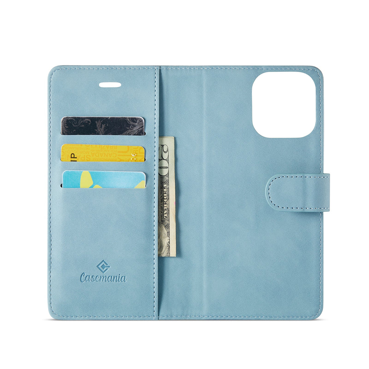 Apple iPhone 16 Pro Max Case - Aqua Blue - 2-in-1 Wallet Case