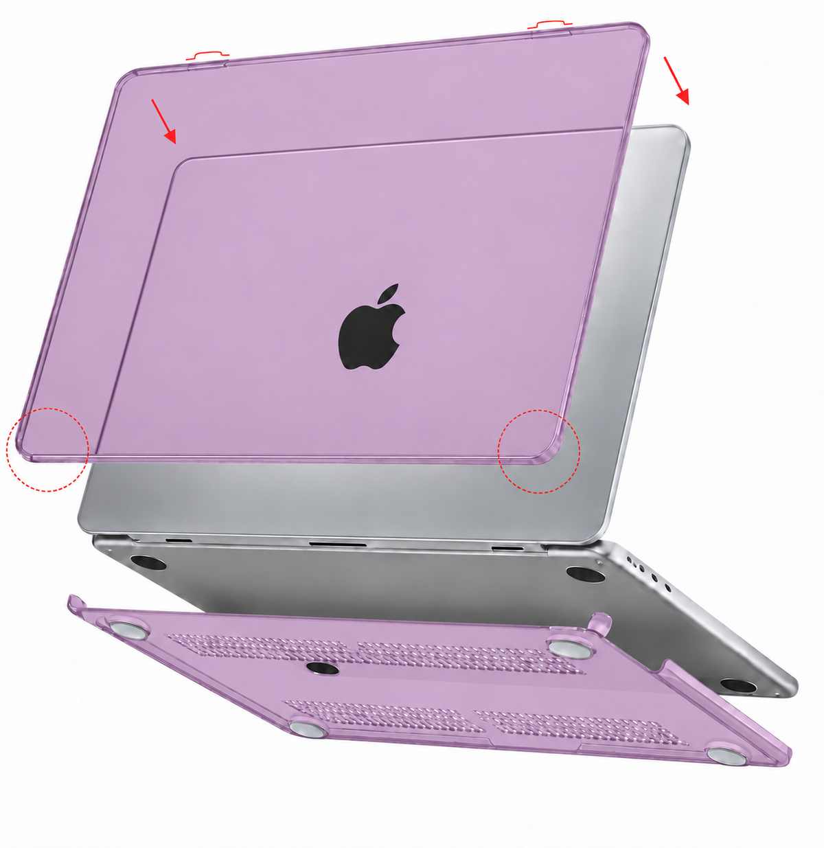 Apple MacBook Neo (13-inch) - Paars - Laptop Hardcase Cover met Ventilatie-openingen