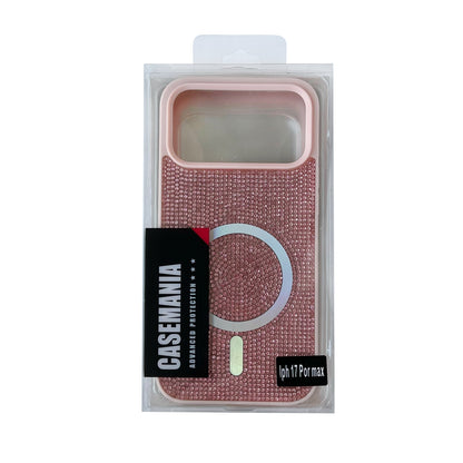 Apple iPhone 17 Pro Max Hülle - Rosa - Diamant Glitzer MagSafe Backcover