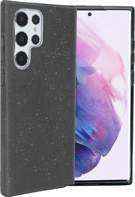 Samsung Galaxy S23 Ultra Case - Black - Glitter Back Cover
