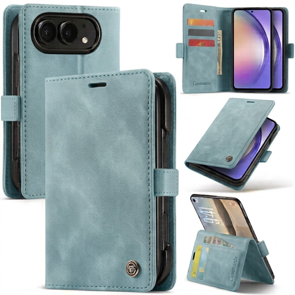 Apple iPhone Duo Hoesje - Aqua Blue - Dunne Bookcase
