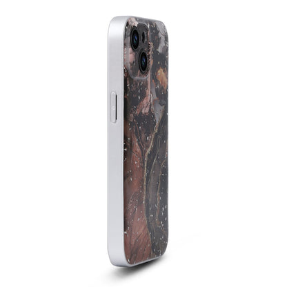 iPhone 15 Hoesje - Zwart - Marmer Glitter MagSafe Back Cover