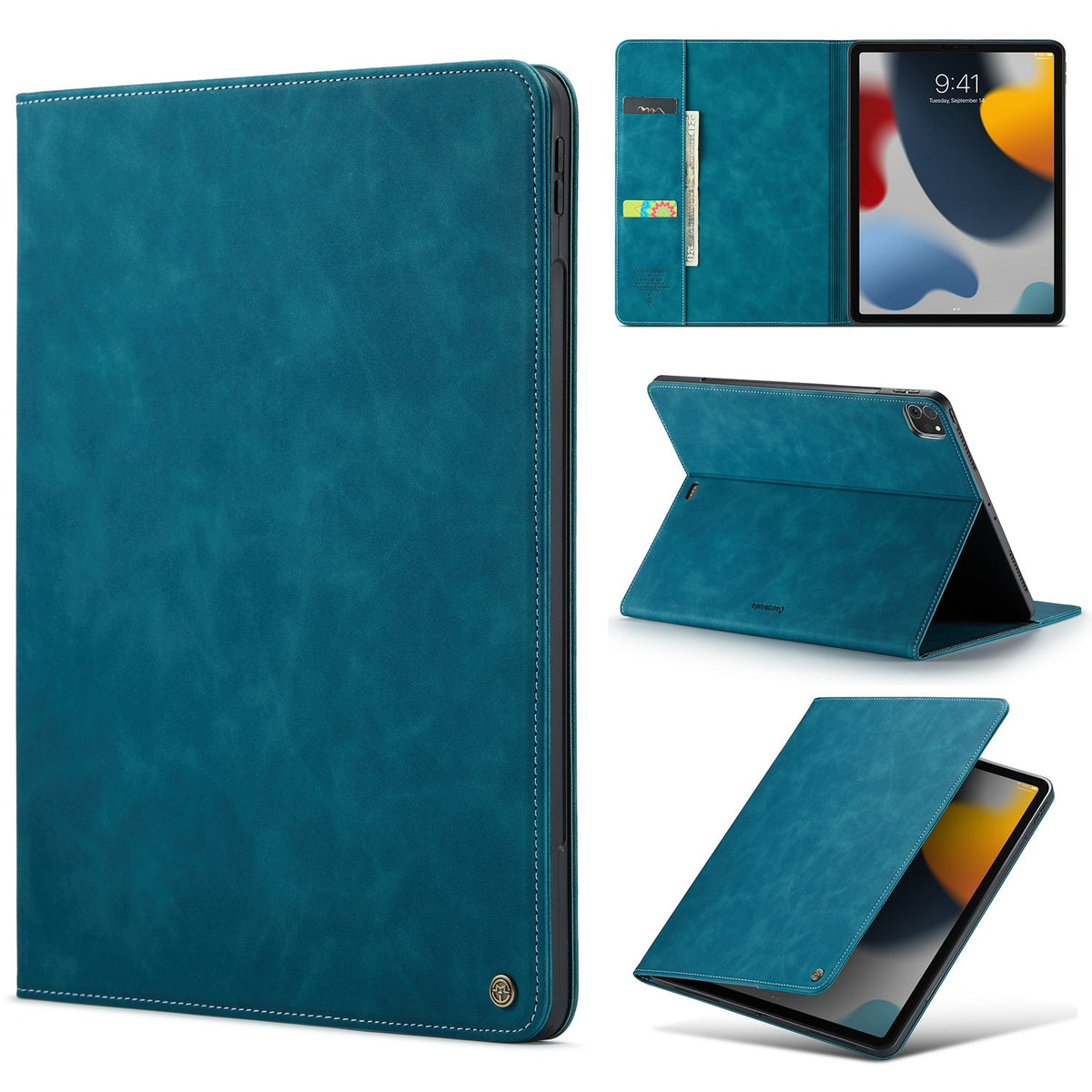 Apple iPad Pro 11 (2024) Tablethoes - Emerald Green - Luxe Bookcase met Pasjeshouder