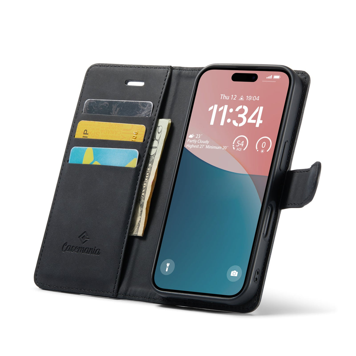 iPhone 16 Hülle - Charcoal Gray - 2 in 1 Bookcase