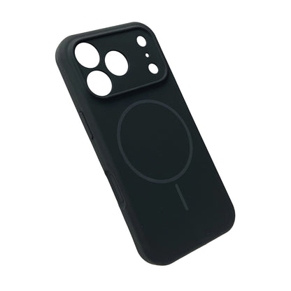 Apple iPhone 17 Pro Hoesje - Zwart - Magnetische Liquid Siliconen MagSafe Back Cover met Camerabescherming