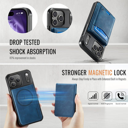 Apple iPhone 18 Pro Max Hoesje - Navy Blue - Luxe Kunstleren MagSafe Back Cover met Pasjeshouder