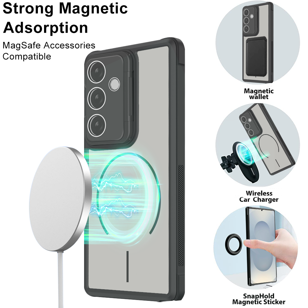 Samsung Galaxy S26 Plus Hoesje - Bruin - Matte Armor MagSafe Back Cover met Kickstand