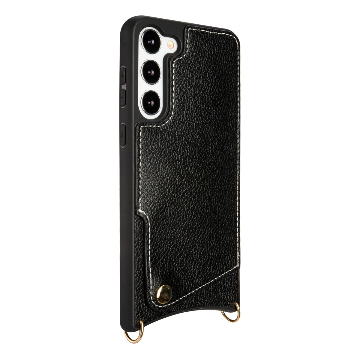 Samsung Galaxy S23 Plus Hoesje - Zwart - Back Cover met Pols Bandje en Telefoonkoord