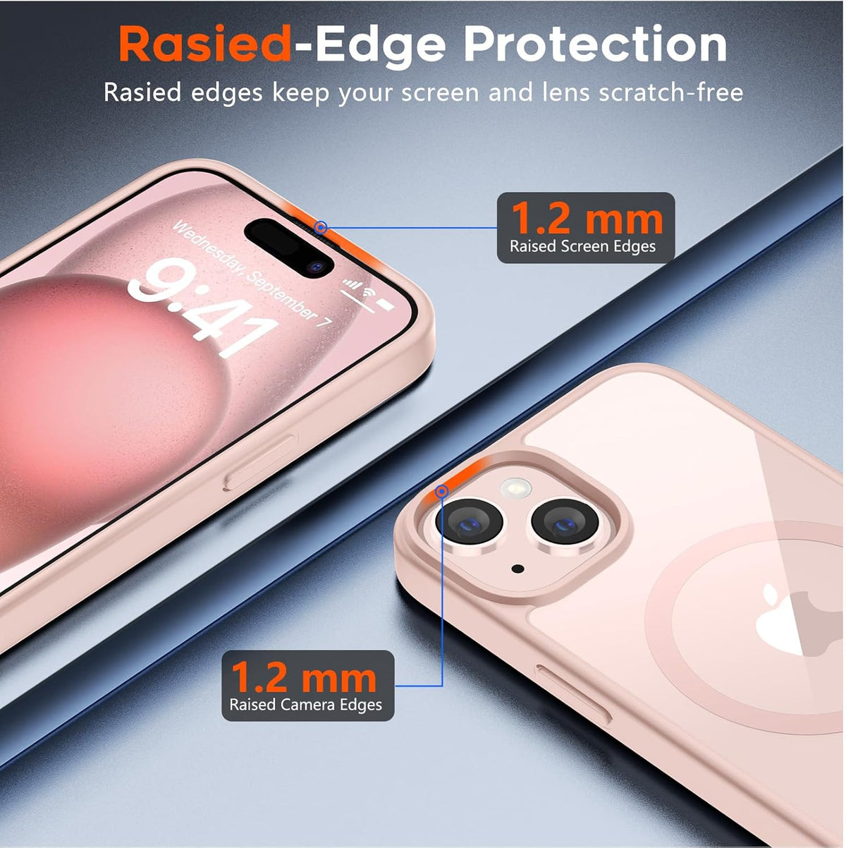 iPhone 15 Hoesje - Roze - Bumper MagSafe - Pink Back Cover