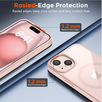 iPhone 15 Hoesje - Roze - Bumper MagSafe - Pink Back Cover