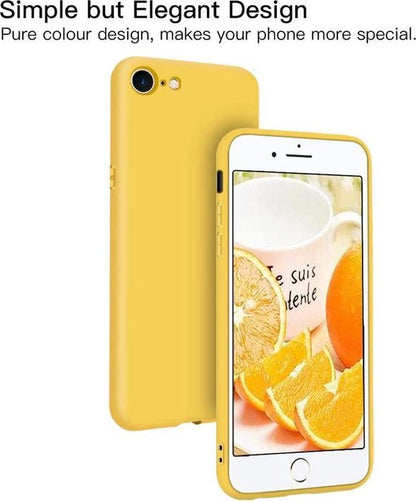 Apple iPhone 7 Hoesje - Geel - Siliconen Back Cover