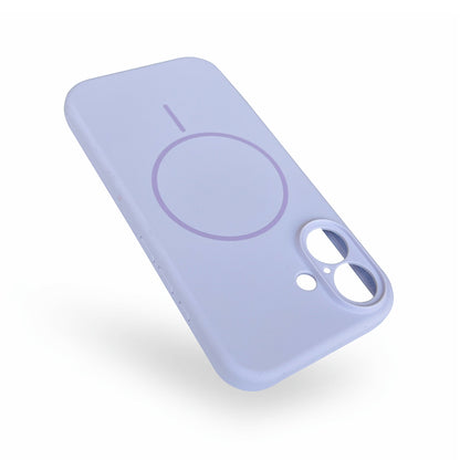 Coque pour Apple iPhone 16 - Violet - Étui arrière MagSafe en silicone liquide extra résistant avec anneau magnétique
