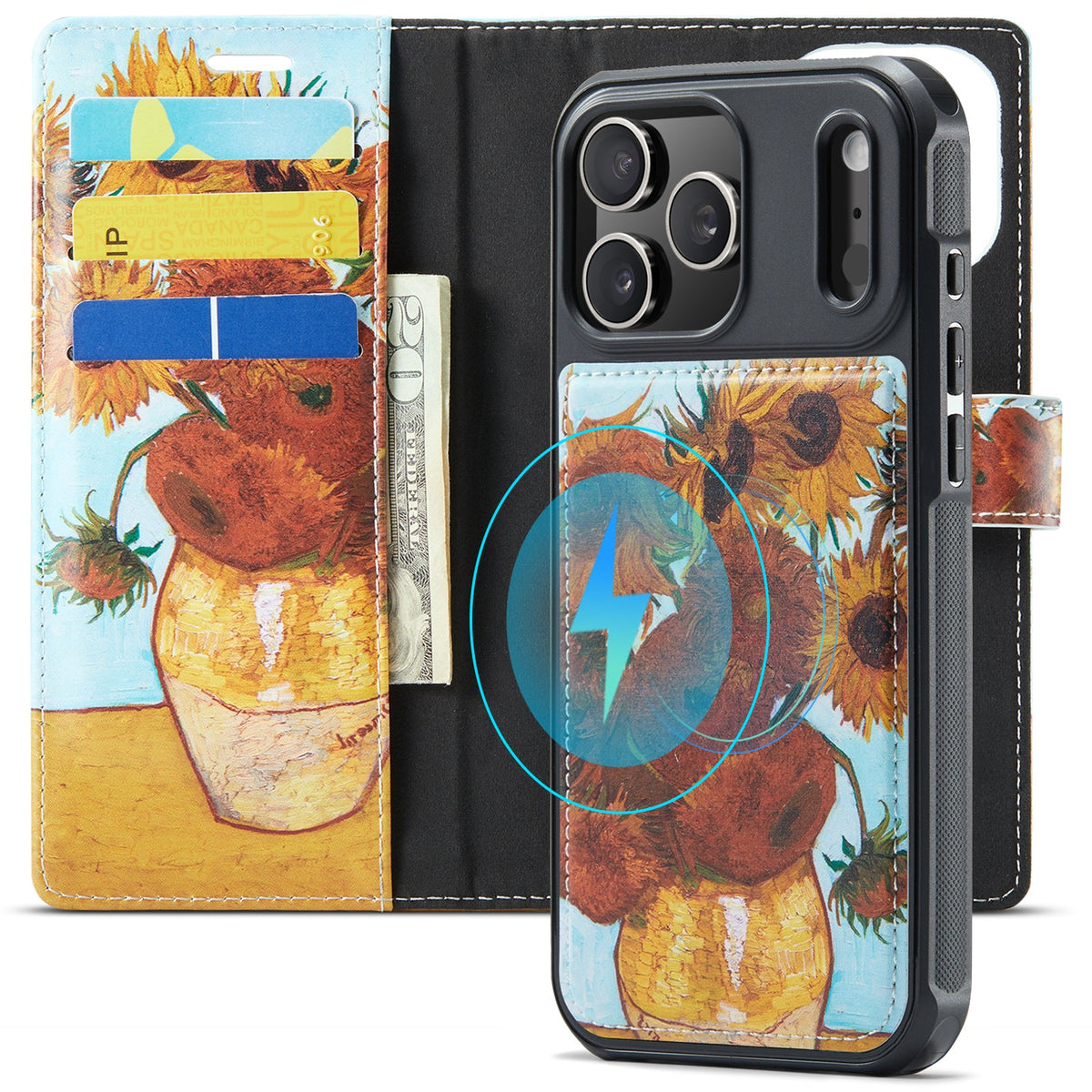 Apple iPhone 18 Pro Case - Sunflowers - Art Print 2-in-1 MagSafe Wallet Case