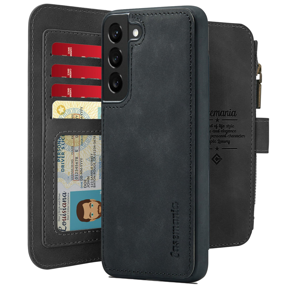 Samsung Galaxy S25 Plus Hoesje - Charcoal Gray - 2 in 1 Bookcase met Rits