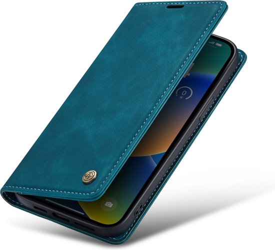 Apple iPhone 14 Hoesje - Emerald Green - Dunne Bookcase