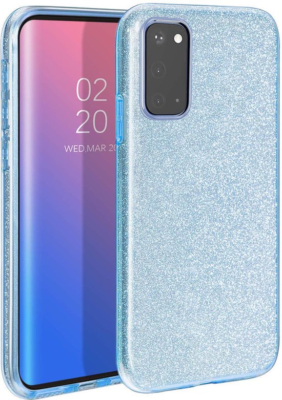 Samsung Galaxy A32 4G Hoesje - Blauw - Glitter Back Cover