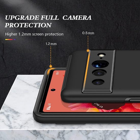 Google Pixel 7 Pro Hoesje - Zwart - Anti-Shock Creative Kickstand Back Cover