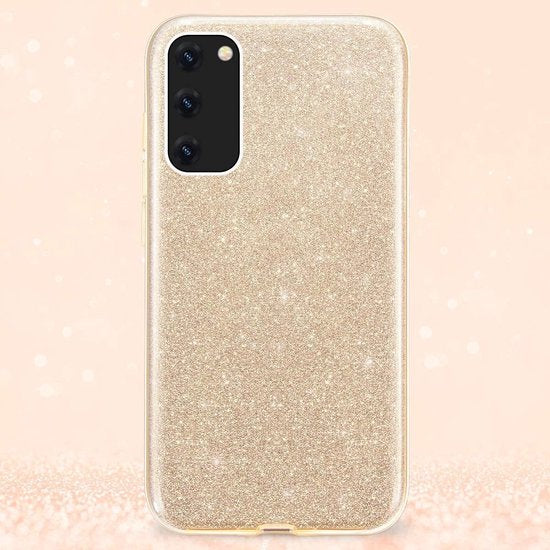 Samsung Galaxy A42 5G Hoesje - Goud - Glitter Back Cover