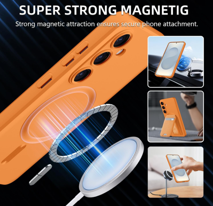 Samsung Galaxy S26 Plus Hoesje - Oranje - Matte Siliconen MagSafe Back Cover