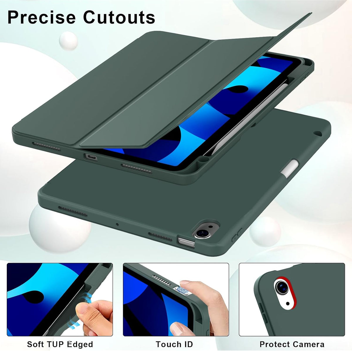 iPad Air 10.9 inch Tablethoes - Groen - Smart Cover met Pennenhouder