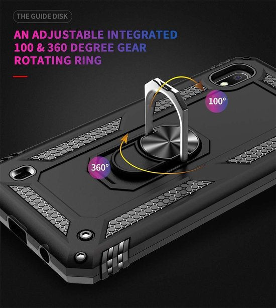 Samsung Galaxy A10 Hoesje - Zwart - Armor Kickstand Back Cover