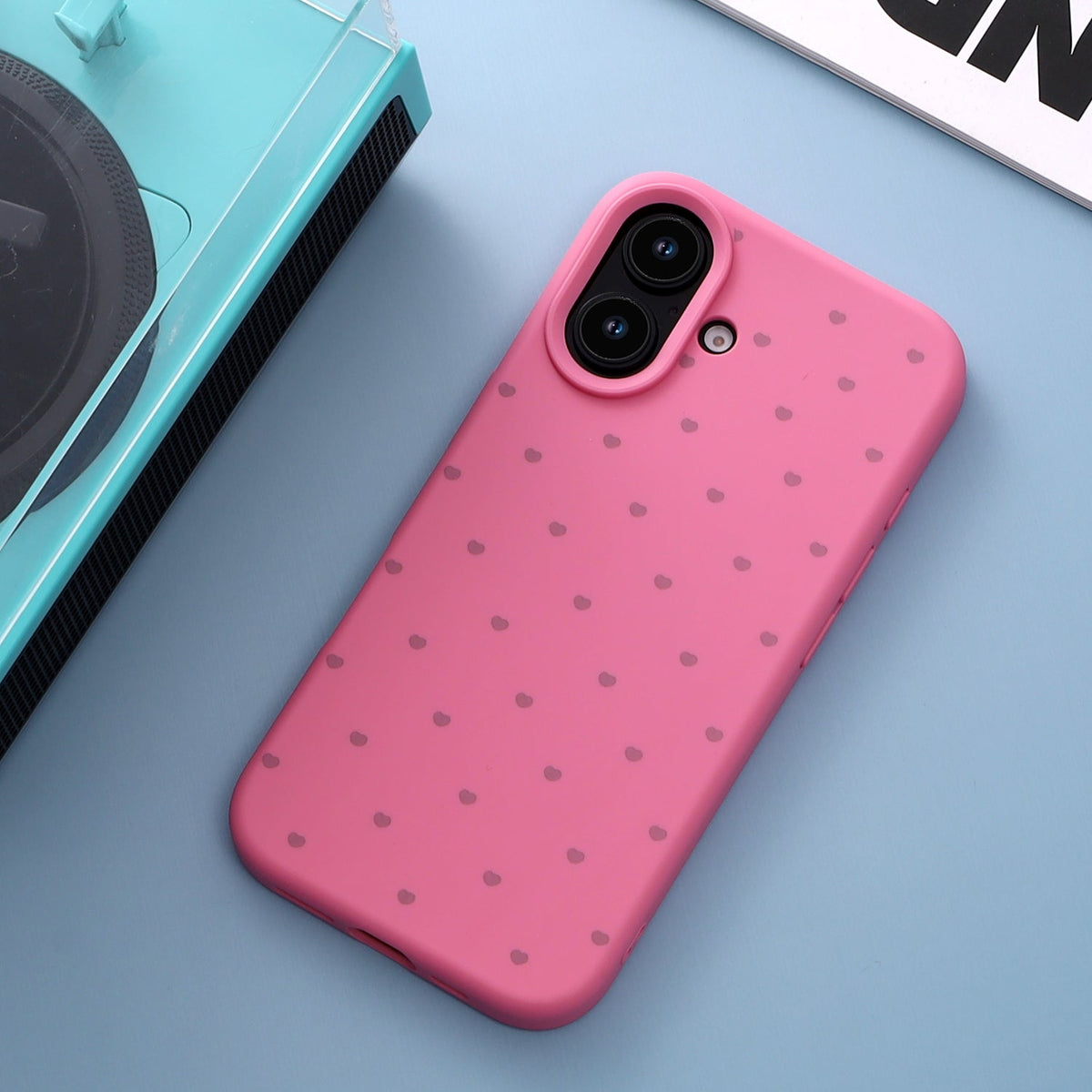 Apple iPhone 16 Plus Case - Neon Pink - Hearts Back Cover