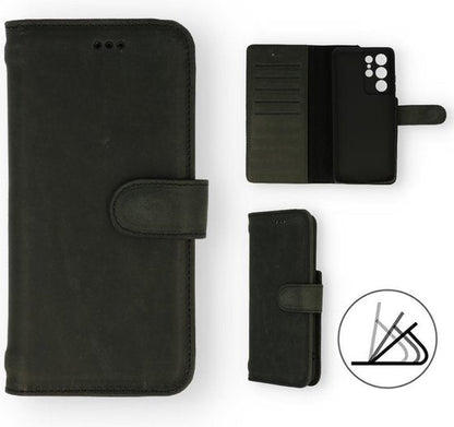 Samsung Galaxy S21 Ultra Case - Black - Genuine Leather Wallet Case