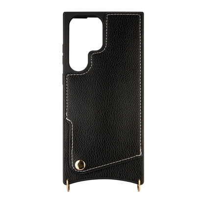 Samsung Galaxy S23 Ultra Hoesje - Zwart - Back Cover met Pols Bandje