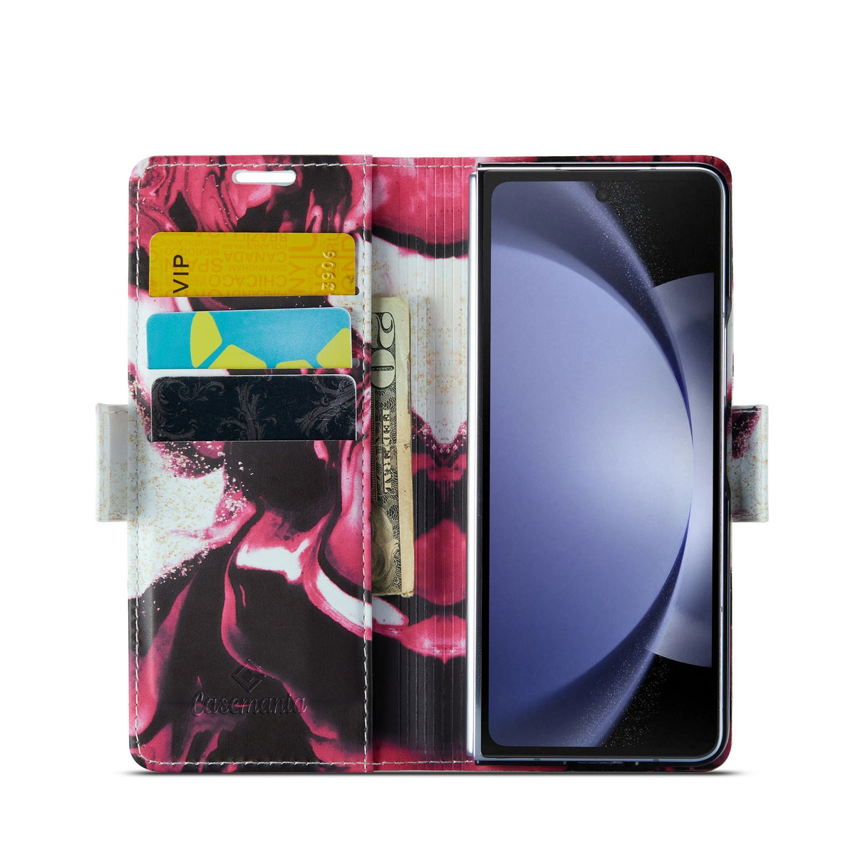 Samsung Galaxy Z Fold 5 Hoesje - Red Rhodonite - Marmer Bookcase