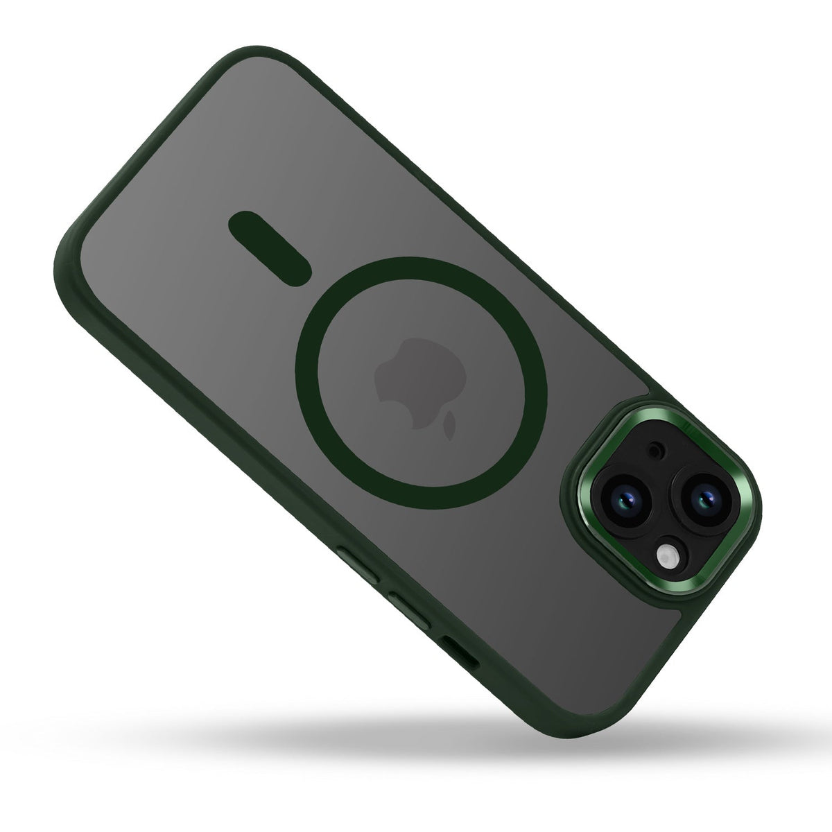 iPhone 15 Hoesje - Groen - MagSafe Back Cover met Color Frame