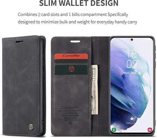 Samsung Galaxy S21 Plus Hülle - Charcoal Gray - Dünne Bookcase
