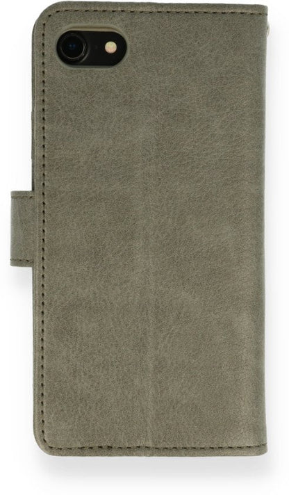 iPhone SE 2022 Hoesje - Grijs - Luxe Portemonnee Bookcase
