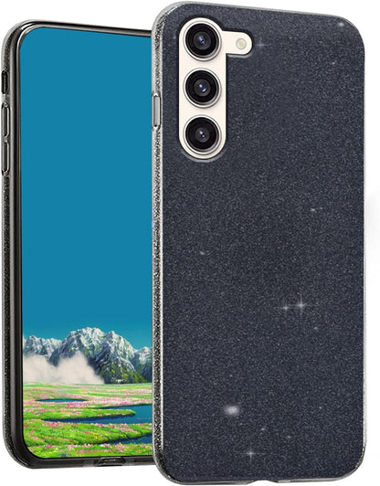 Samsung Galaxy S22 Plus Case - Black - Glitter Back Cover
