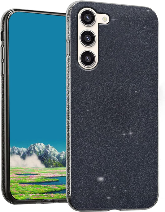 Samsung Galaxy S22 Plus Hoesje - Zwart - Glitter Back Cover
