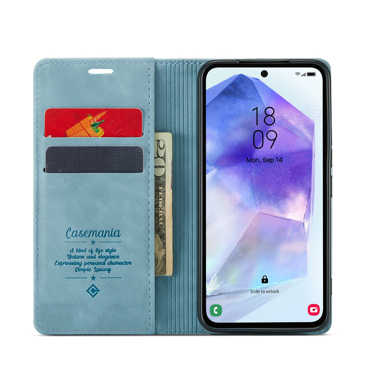 Oppo Reno 11F Hoesje - Aqua Blue - Dunne Bookcase