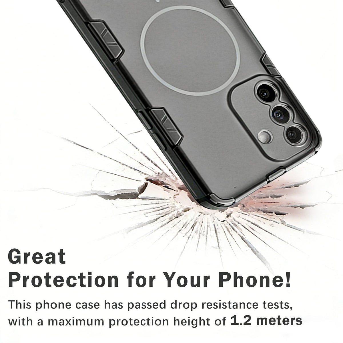 Coque Samsung Galaxy A57 - Transparent | Gris - Étui rigide mat dépoli avec couverture arrière MagSafe