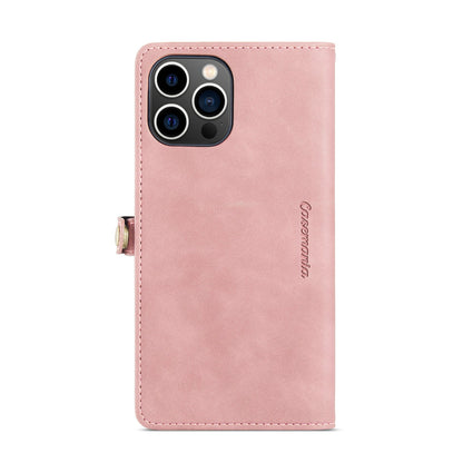 Apple iPhone 15 Pro Hoesje - Pale Pink - Luxe MagSafe Bookcase met Rits en Telefoonkoord