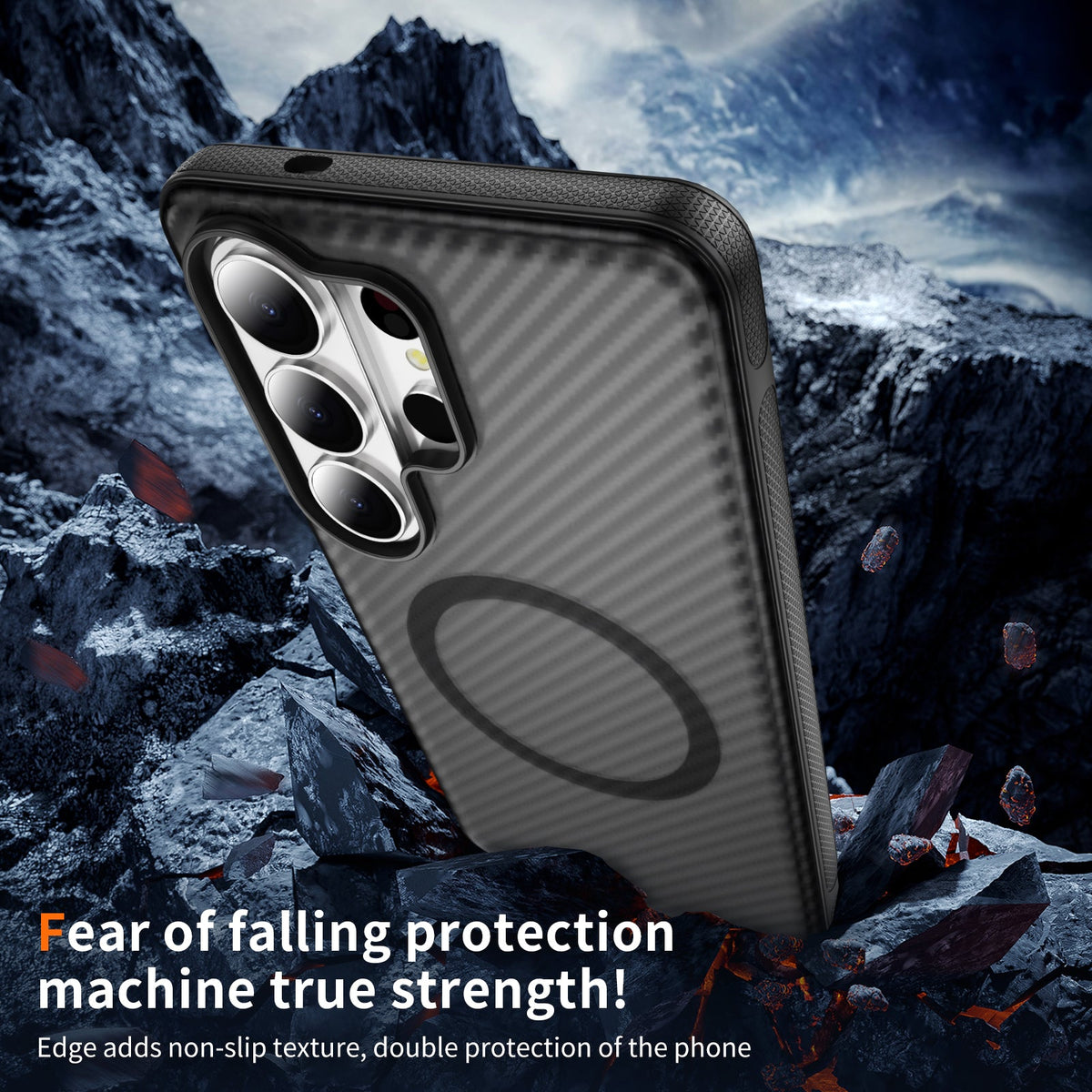 Samsung Galaxy S26 Ultra Hoesje - Zwart - Carbon MagSafe Back Cover