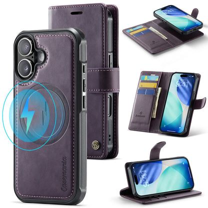 Apple iPhone 17 Case - Dark Purple - Luxury 2-in-1 MagSafe Wallet Case