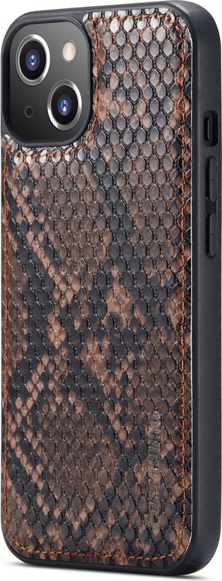 iPhone 13 Mini Hoesje - Bruin - Snake 2 in 1 Back Cover