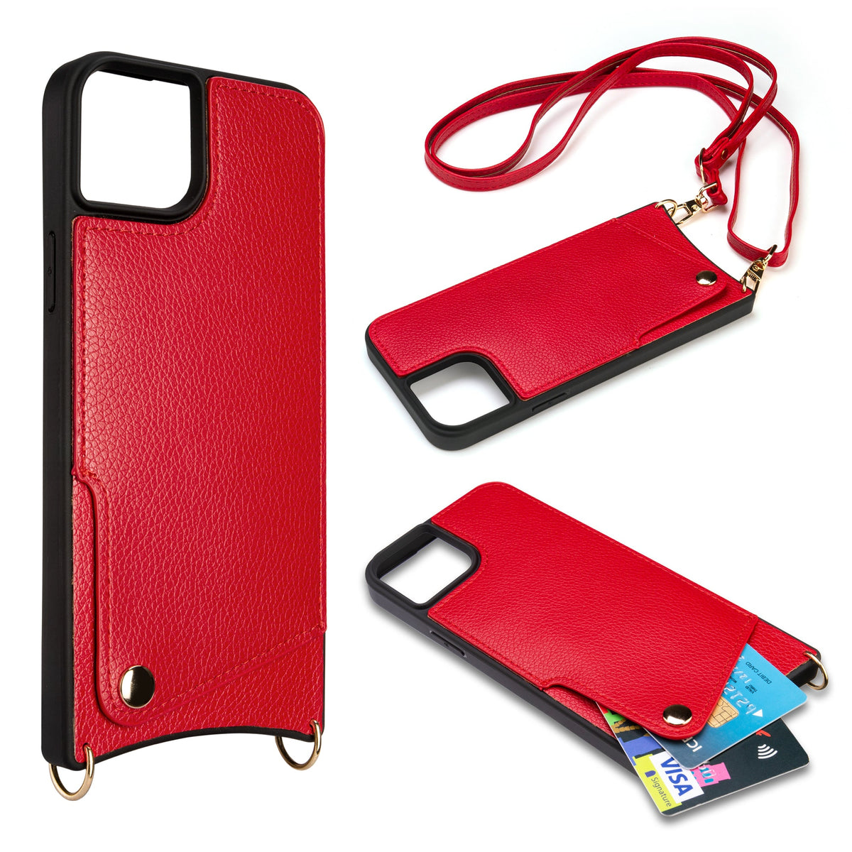 iPhone 15 Plus Hoesje - Bandje - Rood Back Cover