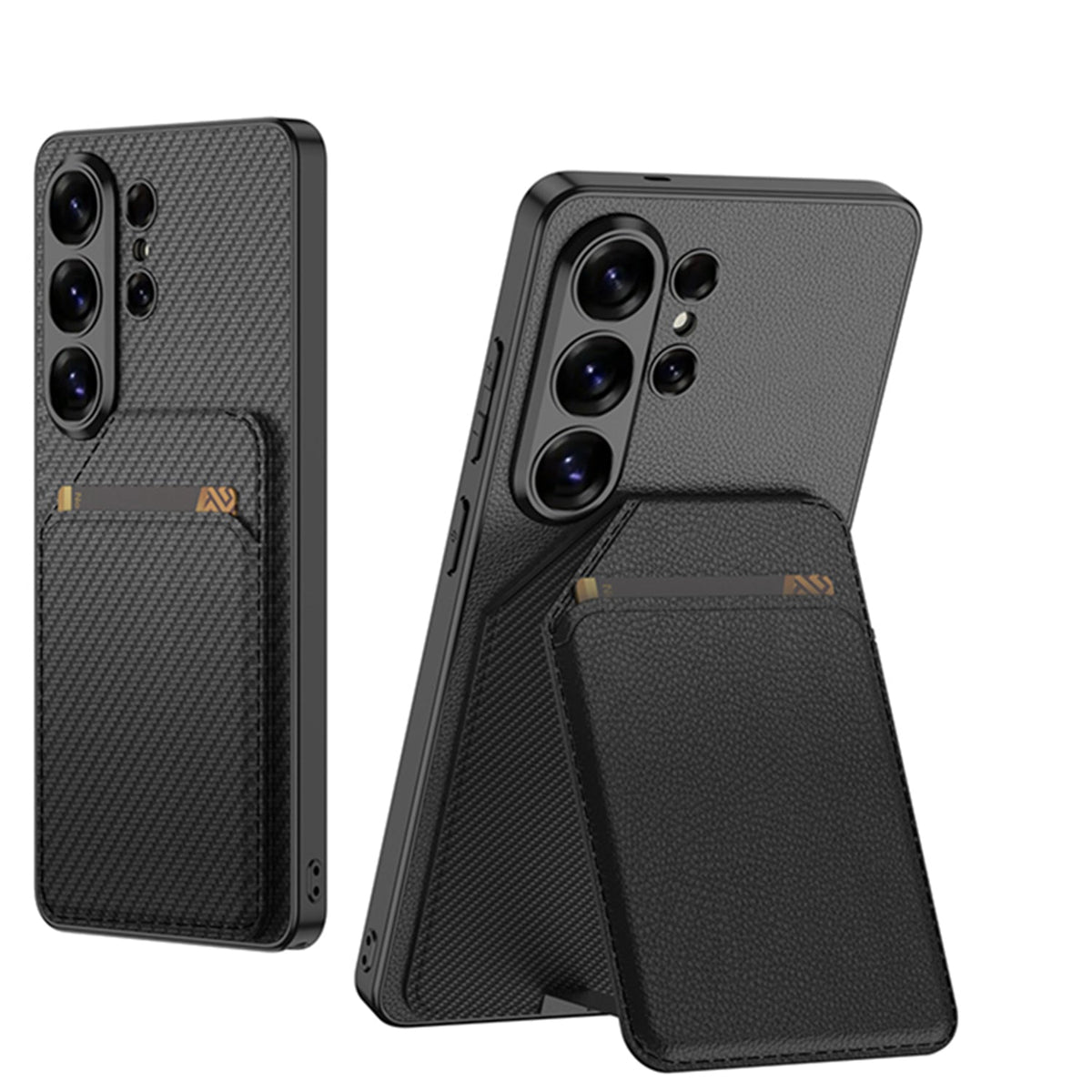 Samsung Galaxy S26 Ultra Hülle - Carbon - New Design Kickstand Wallet Back Cover