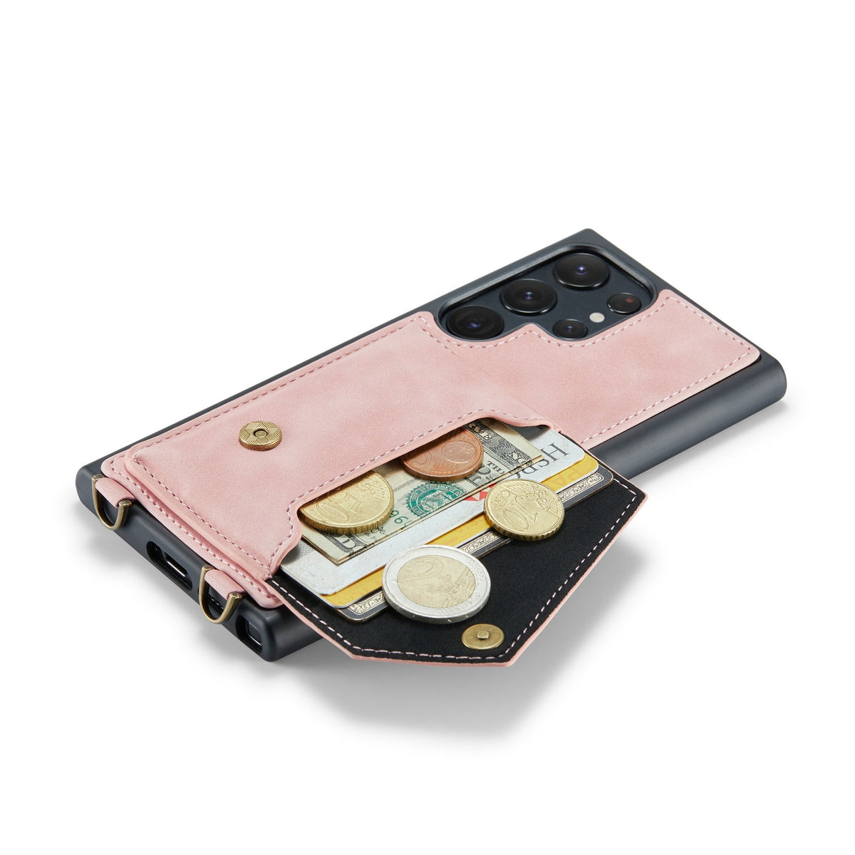 Samsung Galaxy S23 Ultra Case - Pale Pink - Luxury Back Cover with Phone Strap