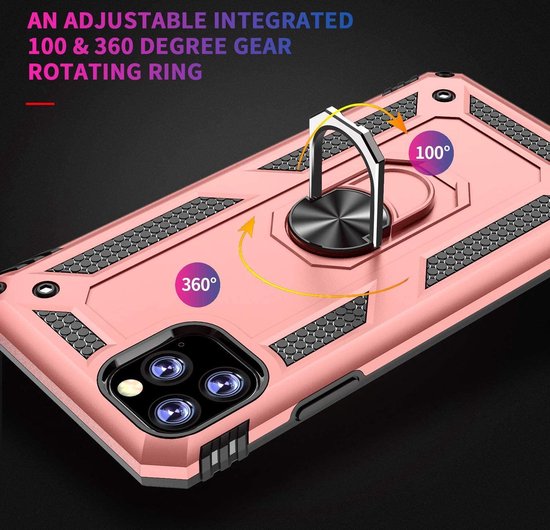 Apple iPhone 11 Pro Max Hoesje - Rosegoud - Armor Kickstand Back Cover