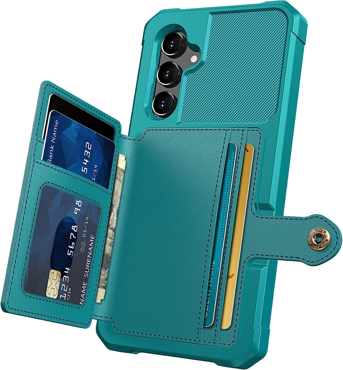 Samsung Galaxy A14 Hoesje - Turquoise - Back Cover met RFID Kaarthouder