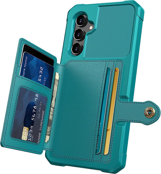 Samsung Galaxy A14 Hülle - Türkis - Backcover mit RFID-Kartenhalter