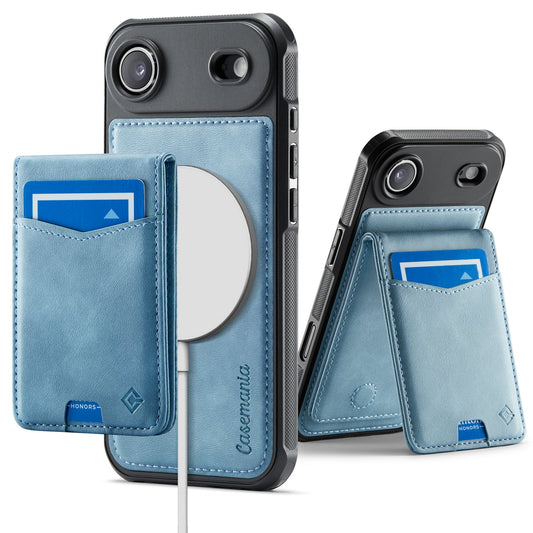 Apple iPhone Air Hoesje - Aqua Blue - MagSafe Back Cover met Pasjeshouder