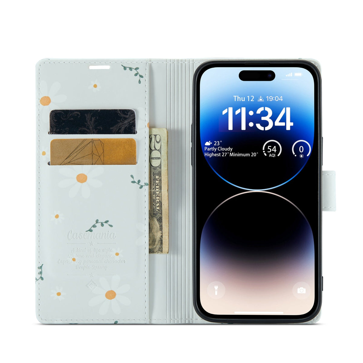 Apple iPhone 14 Pro Max Hoesje - Madeliefje - Print Bookcase